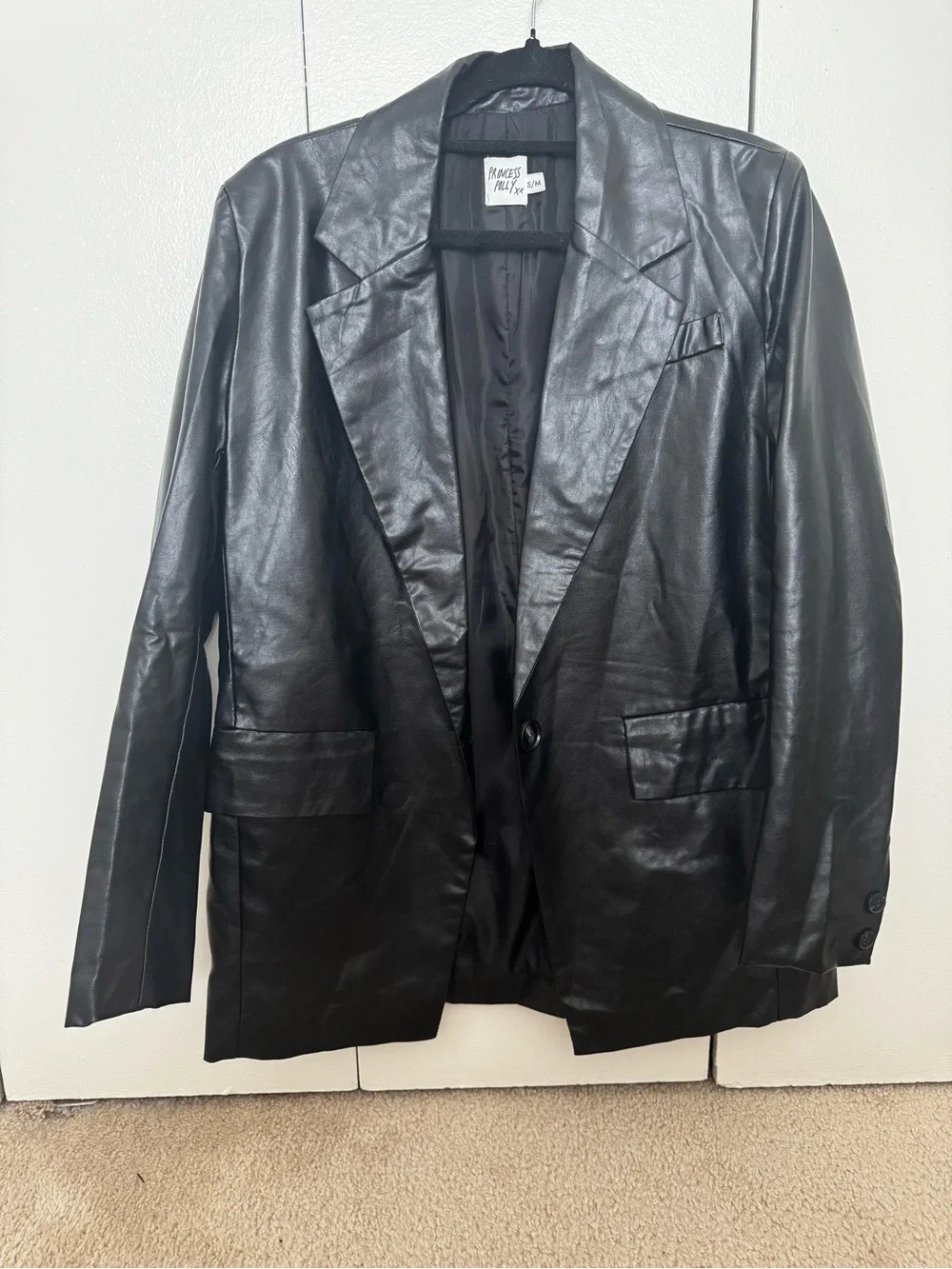 Princess Polly Faux Leather Blazer